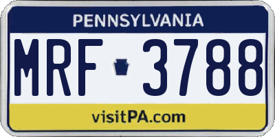 PA license plate MRF3788