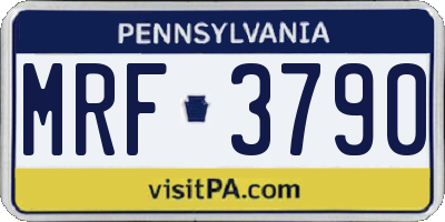 PA license plate MRF3790
