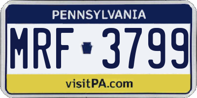 PA license plate MRF3799