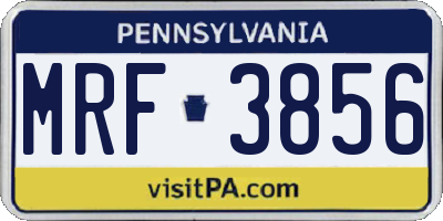 PA license plate MRF3856