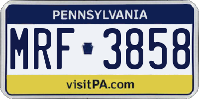 PA license plate MRF3858