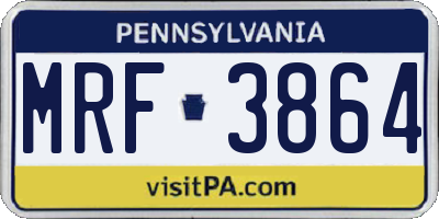 PA license plate MRF3864