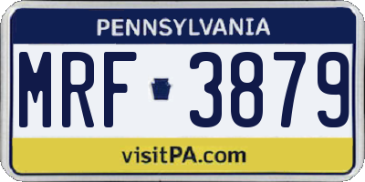 PA license plate MRF3879