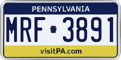 PA license plate MRF3891