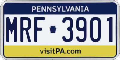 PA license plate MRF3901