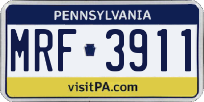PA license plate MRF3911