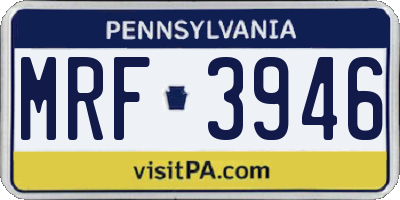 PA license plate MRF3946