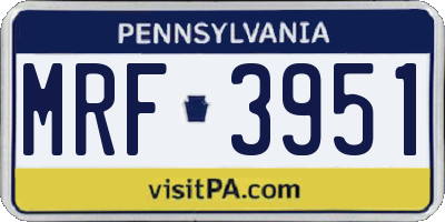 PA license plate MRF3951