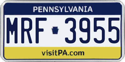PA license plate MRF3955