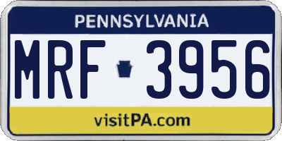 PA license plate MRF3956