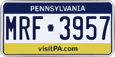 PA license plate MRF3957