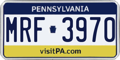 PA license plate MRF3970