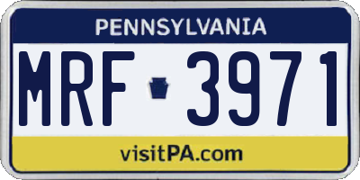 PA license plate MRF3971