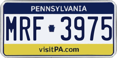 PA license plate MRF3975
