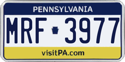 PA license plate MRF3977