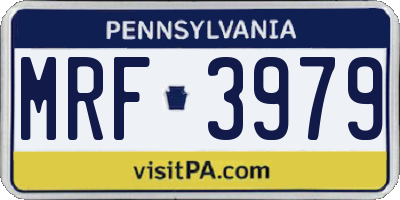 PA license plate MRF3979