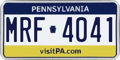 PA license plate MRF4041