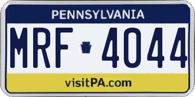 PA license plate MRF4044