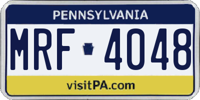 PA license plate MRF4048