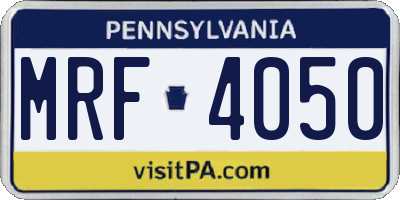 PA license plate MRF4050