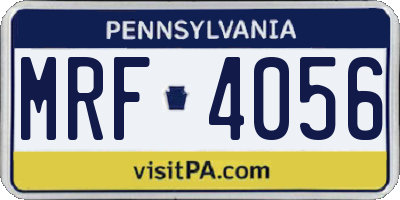 PA license plate MRF4056