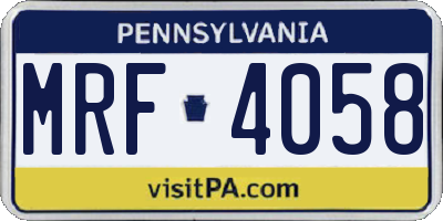 PA license plate MRF4058