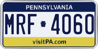PA license plate MRF4060
