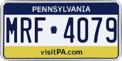PA license plate MRF4079