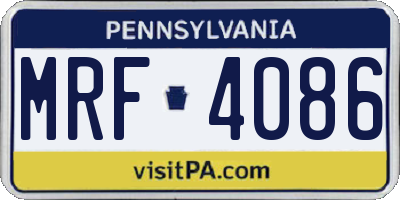 PA license plate MRF4086