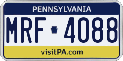 PA license plate MRF4088