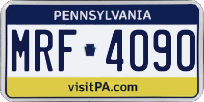 PA license plate MRF4090