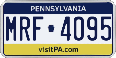 PA license plate MRF4095
