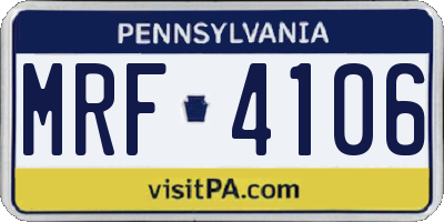 PA license plate MRF4106