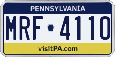 PA license plate MRF4110