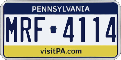 PA license plate MRF4114