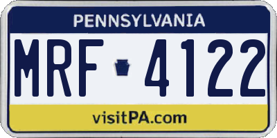 PA license plate MRF4122