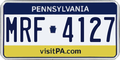 PA license plate MRF4127