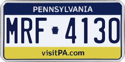 PA license plate MRF4130