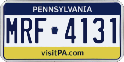 PA license plate MRF4131