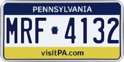 PA license plate MRF4132