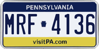 PA license plate MRF4136