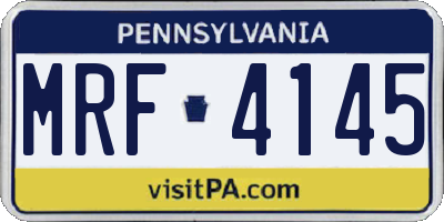 PA license plate MRF4145