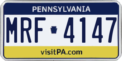 PA license plate MRF4147