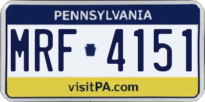 PA license plate MRF4151