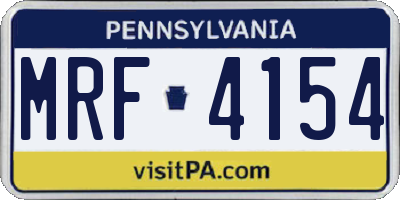 PA license plate MRF4154