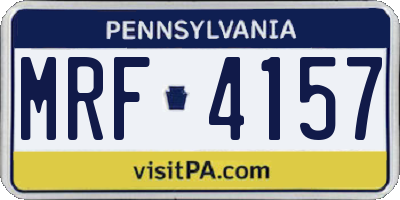 PA license plate MRF4157