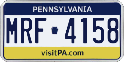 PA license plate MRF4158