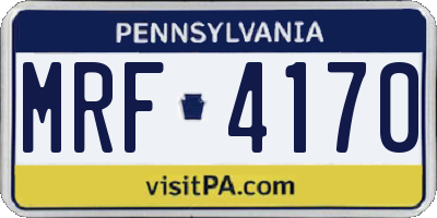 PA license plate MRF4170