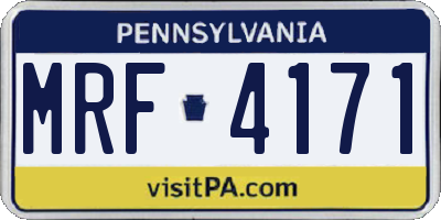 PA license plate MRF4171