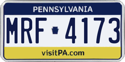 PA license plate MRF4173